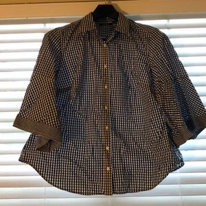 Black and white checkered blouse